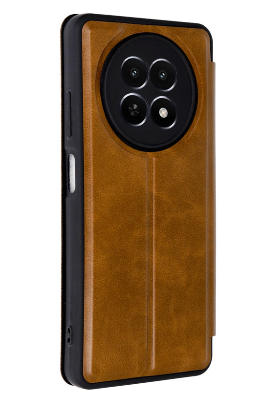 Realme 12 5G Flip Cover Kılıf - Taba