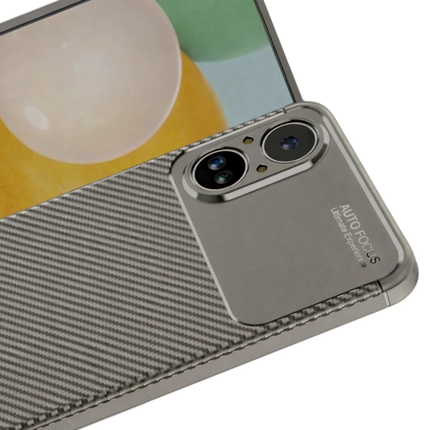 Realme 12 Lite Auto Focus Karbon Kapak Kılıf - Gri 2
