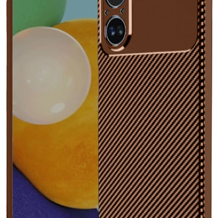 Realme 12 Lite Auto Focus Karbon Kapak Kılıf - Kahverengi