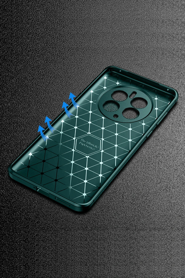 Realme 12 Pro Plus Auto Focus Karbon Kapak Kılıf - Koyu Yeşil 2