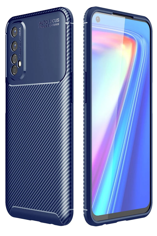 Realme 7 Auto Focus Karbon Kapak Kılıf - Lacivert