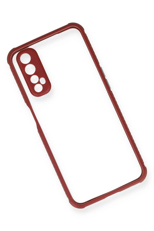 Realme 7 Miami Şeffaf Silikon Kılıf - Fuşya 3