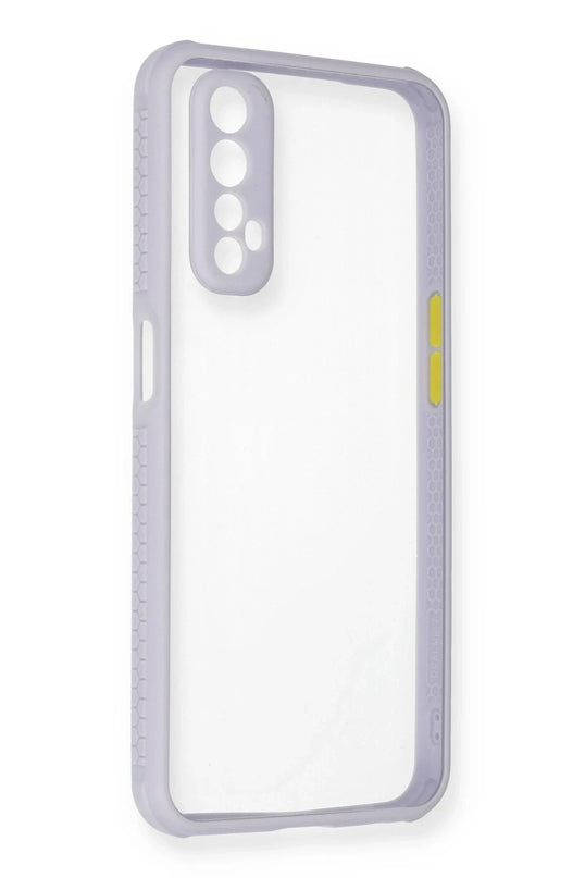 Realme 7 Miami Şeffaf Silikon Kılıf - Lila