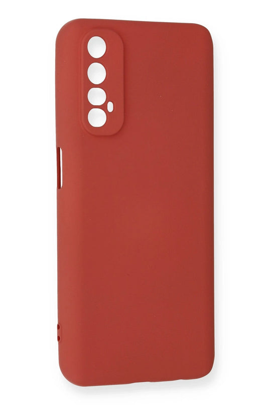 Realme 7 Nano içi Kadife Silikon Kılıf - Kiremit 2