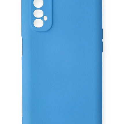 Realme 7 Nano içi Kadife Silikon Kılıf - Mavi