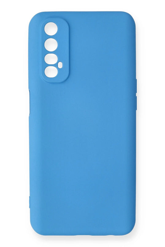 Realme 7 Nano içi Kadife Silikon Kılıf - Mavi