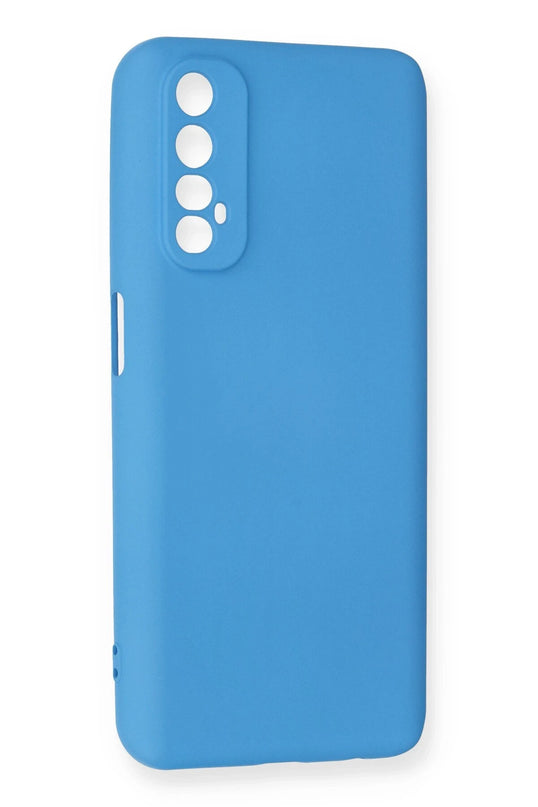 Realme 7 Nano içi Kadife Silikon Kılıf - Mavi 2