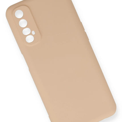 Realme 7 Nano içi Kadife Silikon Kılıf - Pudra 3