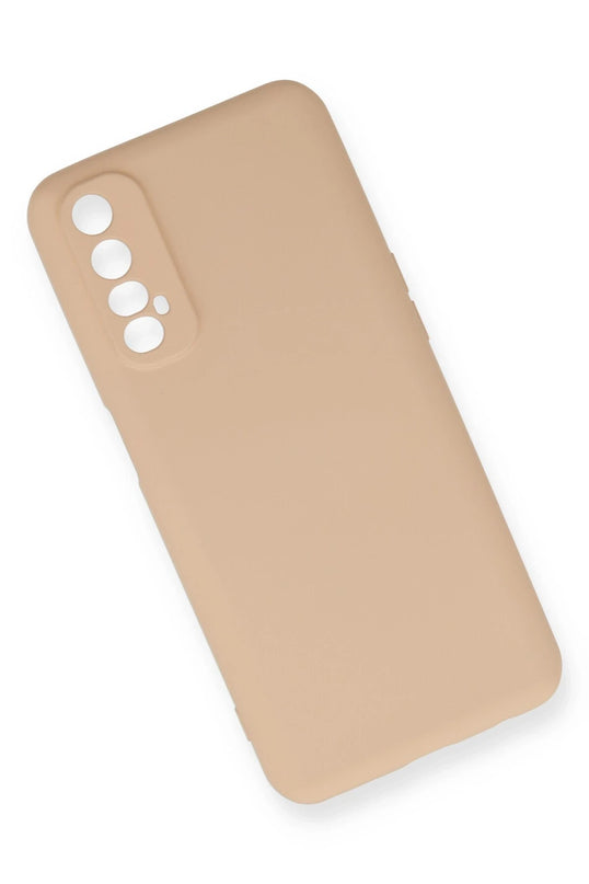 Realme 7 Nano içi Kadife Silikon Kılıf - Pudra 3