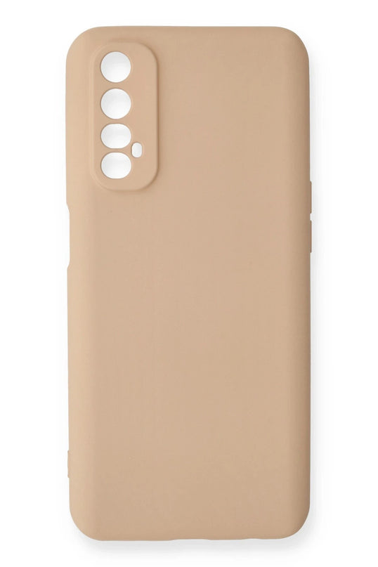 Realme 7 Nano içi Kadife Silikon Kılıf - Pudra