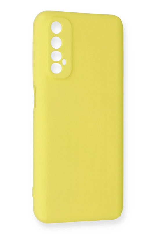 Realme 7 Nano içi Kadife Silikon Kılıf - Sarı 2