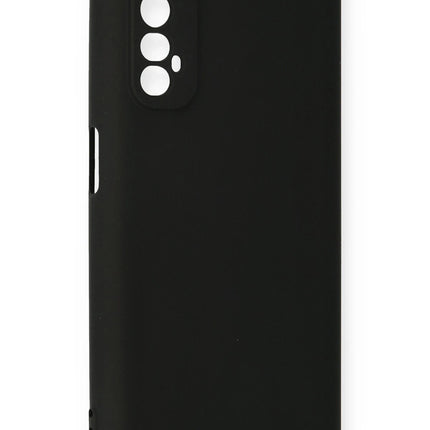 Realme 7 Nano içi Kadife Silikon Kılıf - Siyah 2