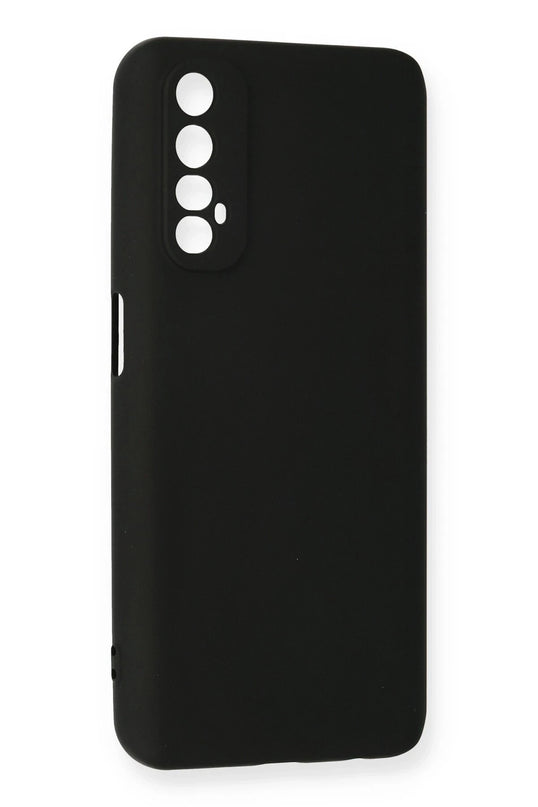 Realme 7 Nano içi Kadife Silikon Kılıf - Siyah 2