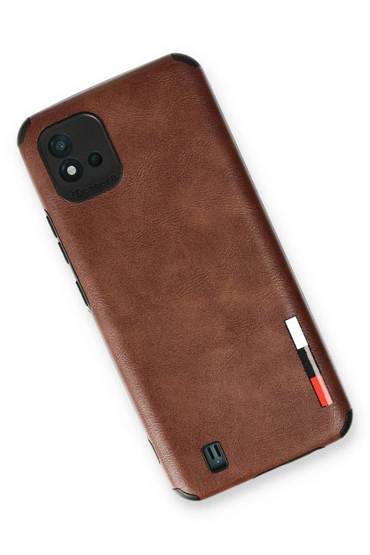 Realme C11 2021 Loop Deri Silikon Kılıf - Kahverengi 3