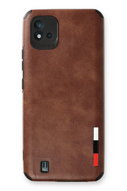 Realme C11 2021 Loop Deri Silikon Kılıf - Kahverengi