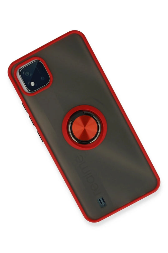 Realme C11 2021 Montreal Yüzüklü Silikon Kapak Kılıf - Kırmızı 2