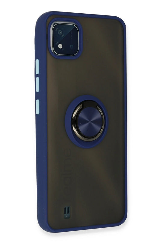 Realme C11 2021 Montreal Yüzüklü Silikon Kapak Kılıf - Lacivert 3
