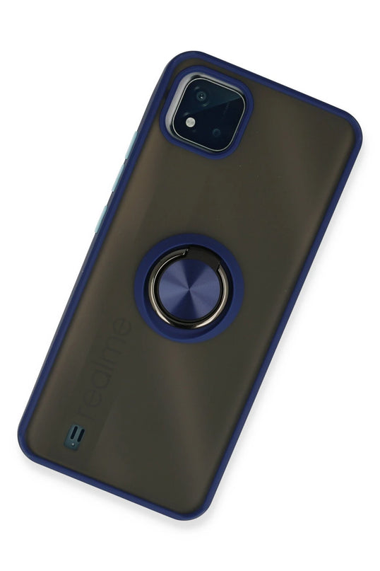 Realme C11 2021 Montreal Yüzüklü Silikon Kapak Kılıf - Lacivert 2