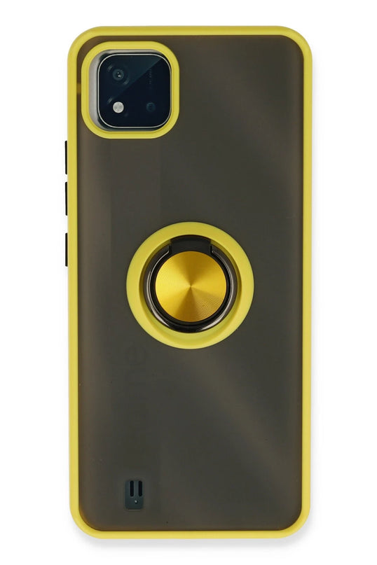 Realme C11 2021 Montreal Yüzüklü Silikon Kapak Kılıf - Sarı