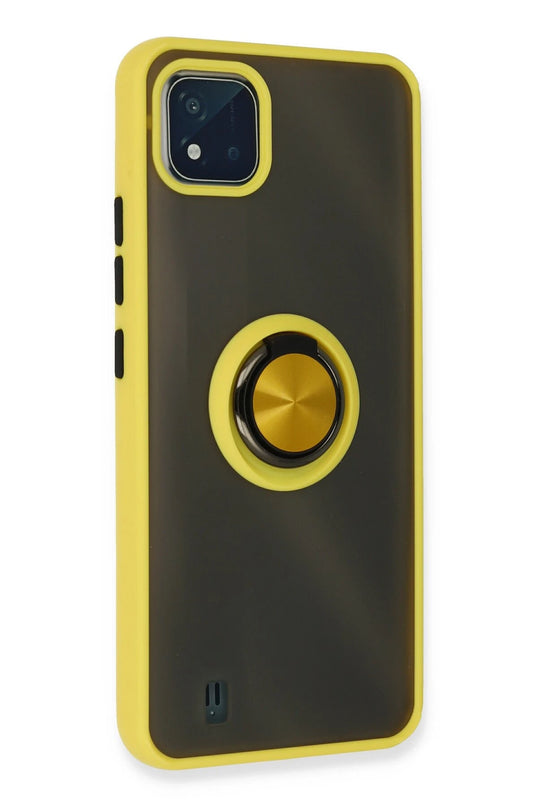 Realme C11 2021 Montreal Yüzüklü Silikon Kapak Kılıf - Sarı 3