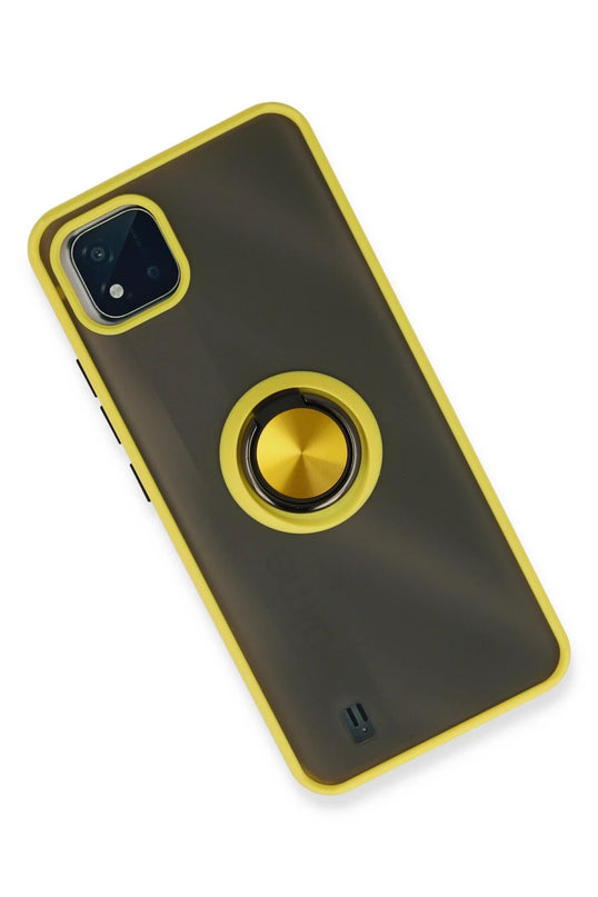 Realme C11 2021 Montreal Yüzüklü Silikon Kapak Kılıf - Sarı 2