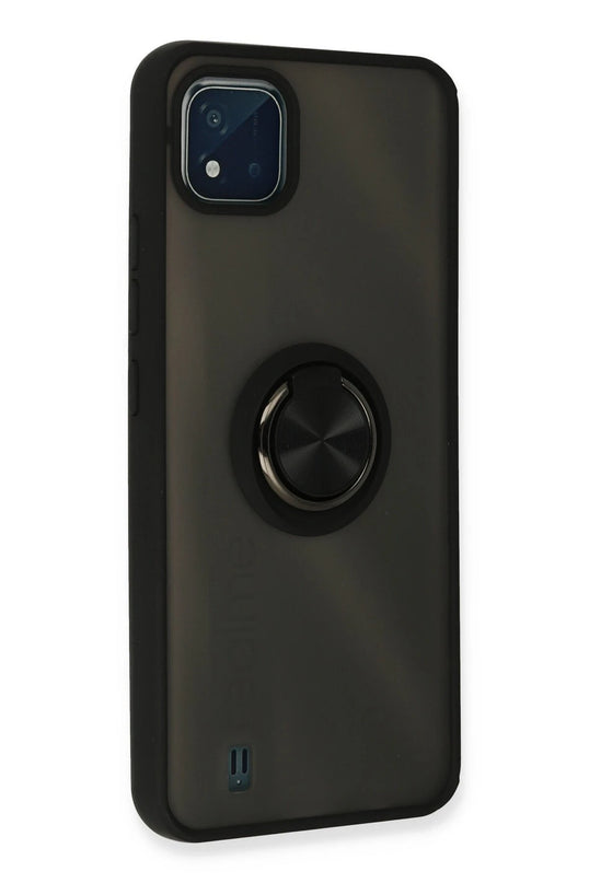 Realme C11 2021 Montreal Yüzüklü Silikon Kapak Kılıf - Siyah 3