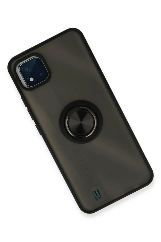 Realme C11 2021 Montreal Yüzüklü Silikon Kapak Kılıf - Siyah 2