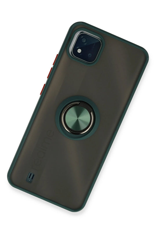 Realme C11 2021 Montreal Yüzüklü Silikon Kapak Kılıf - Yeşil 2