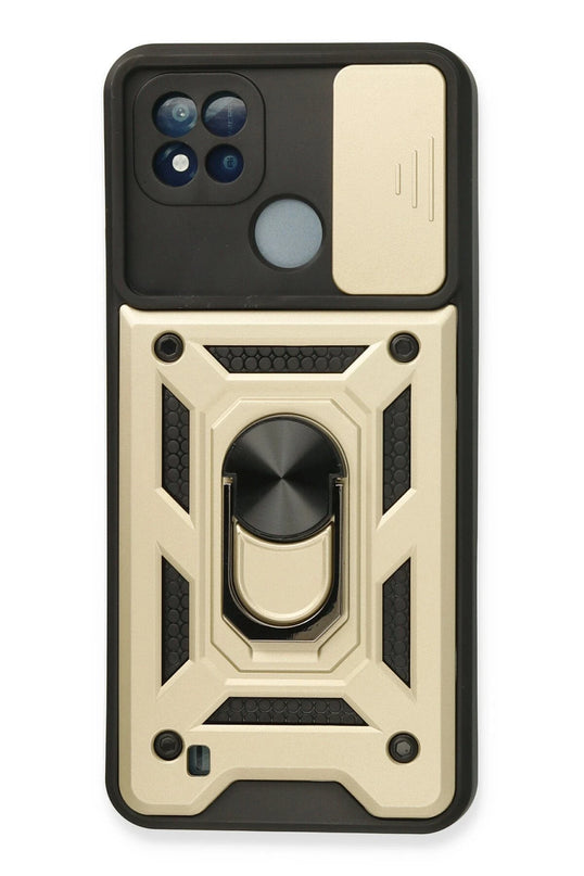 Realme C11 2021 Pars Lens Yüzüklü Silikon Kılıf - Gold
