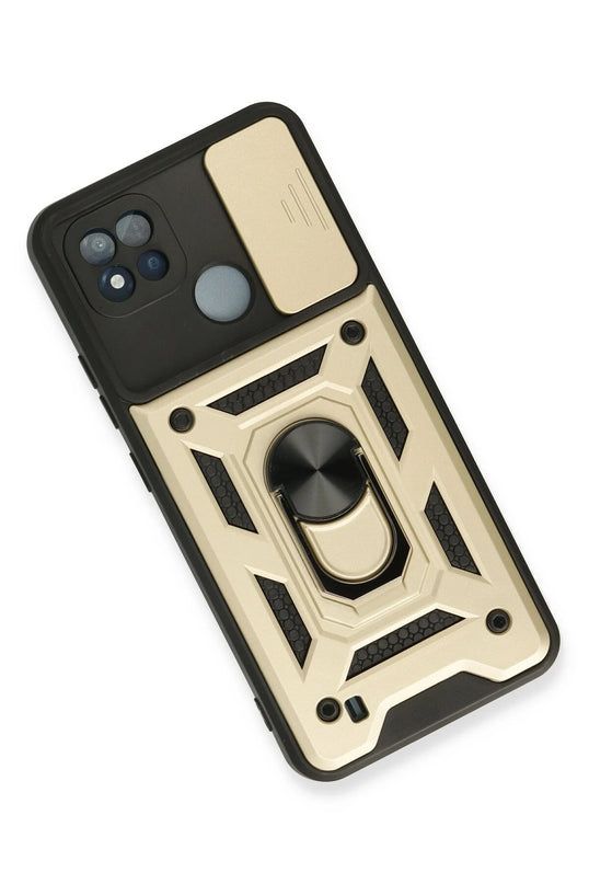 Realme C11 2021 Pars Lens Yüzüklü Silikon Kılıf - Gold 2