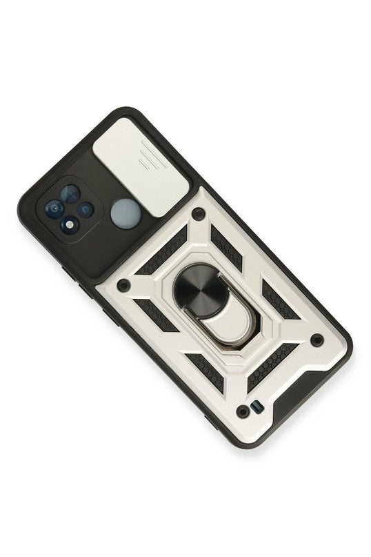 Realme C11 2021 Pars Lens Yüzüklü Silikon Kılıf - Gümüş 2