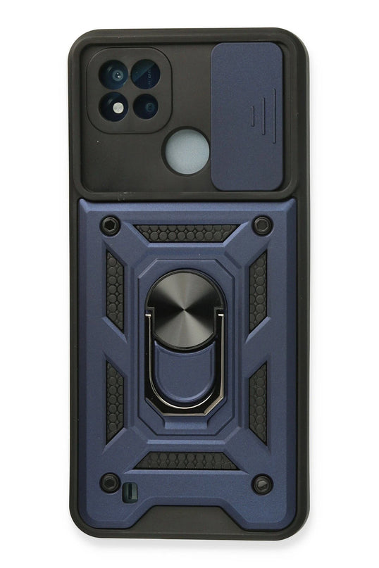 Realme C11 2021 Pars Lens Yüzüklü Silikon Kılıf - Lacivert