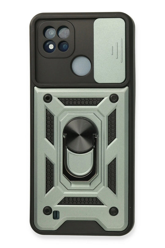 Realme C11 2021 Pars Lens Yüzüklü Silikon Kılıf - Yeşil