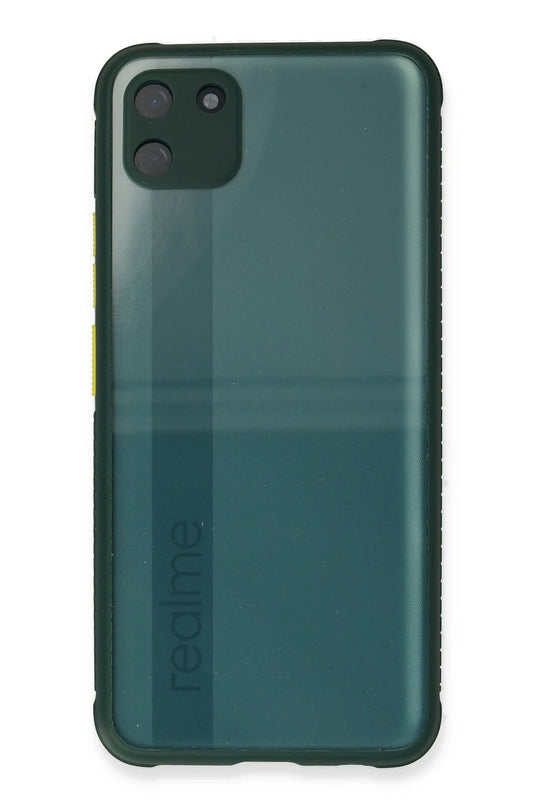 Realme C11 Miami Şeffaf Silikon Kılıf - Koyu Yeşil 2