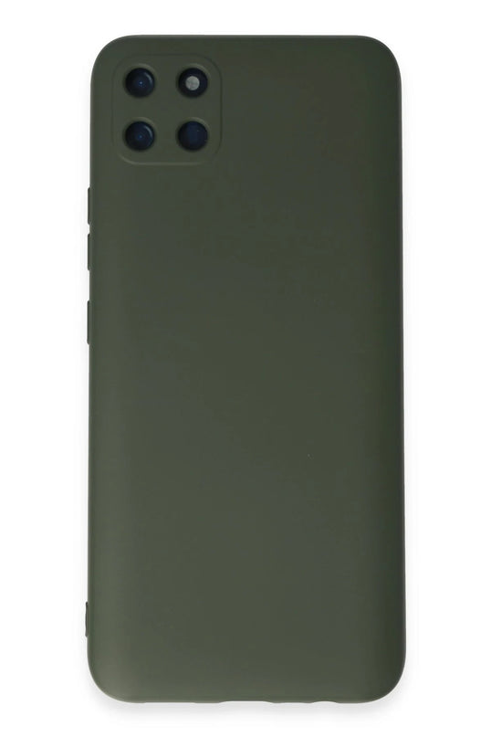 Realme C11 Nano içi Kadife Silikon Kılıf - Koyu Yeşil