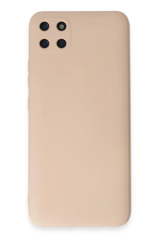 Realme C11 Nano içi Kadife Silikon Kılıf - Pudra