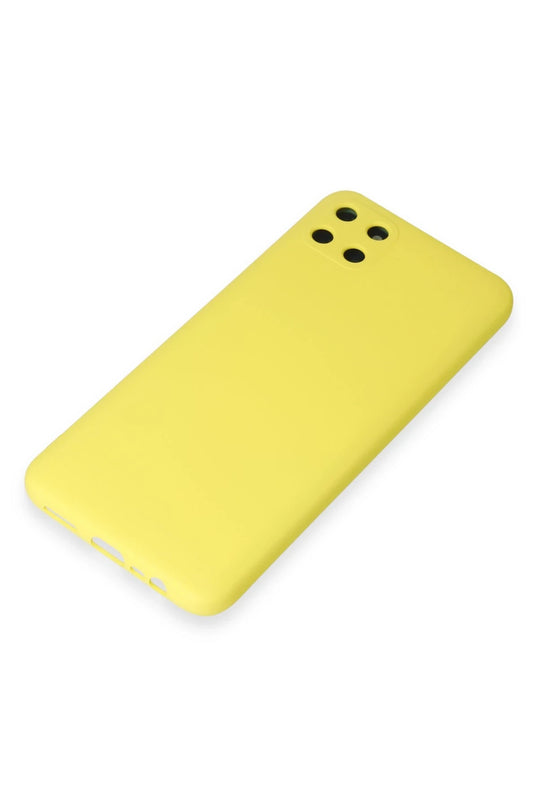 Realme C11 Nano içi Kadife Silikon Kılıf - Sarı 4