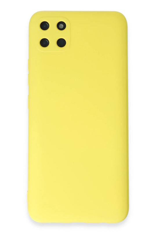 Realme C11 Nano içi Kadife Silikon Kılıf - Sarı