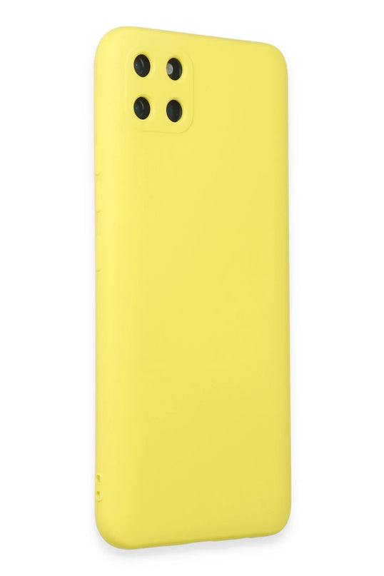 Realme C11 Nano içi Kadife Silikon Kılıf - Sarı 2