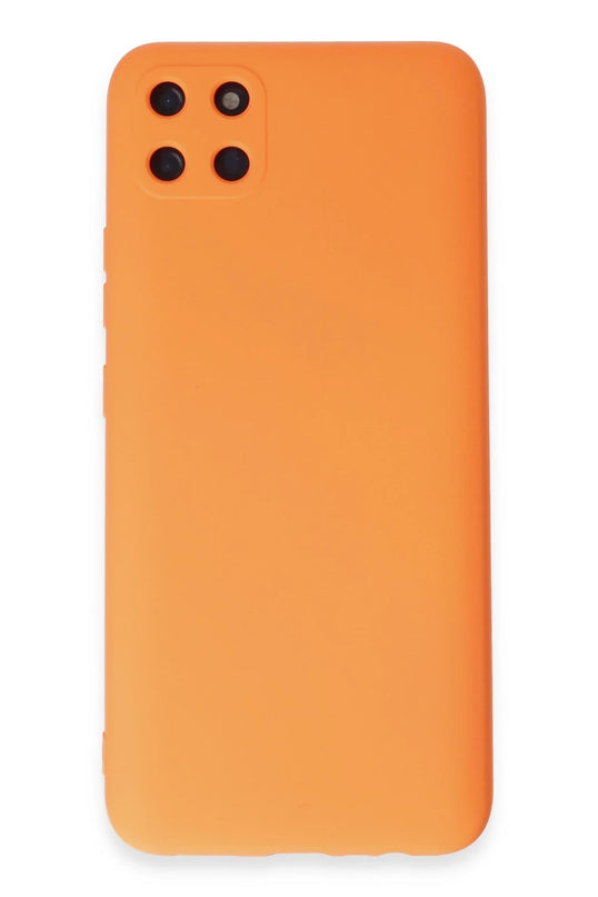 Realme C11 Nano içi Kadife Silikon Kılıf - Turuncu