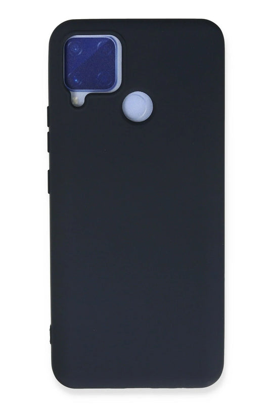 Realme C15 Nano içi Kadife Silikon Kılıf - Lacivert