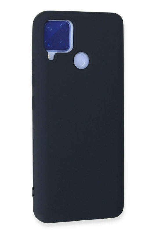 Realme C15 Nano içi Kadife Silikon Kılıf - Lacivert 3