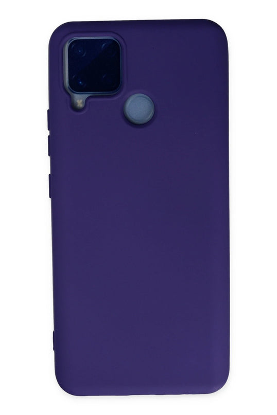 Realme C15 Nano içi Kadife Silikon Kılıf - Mor