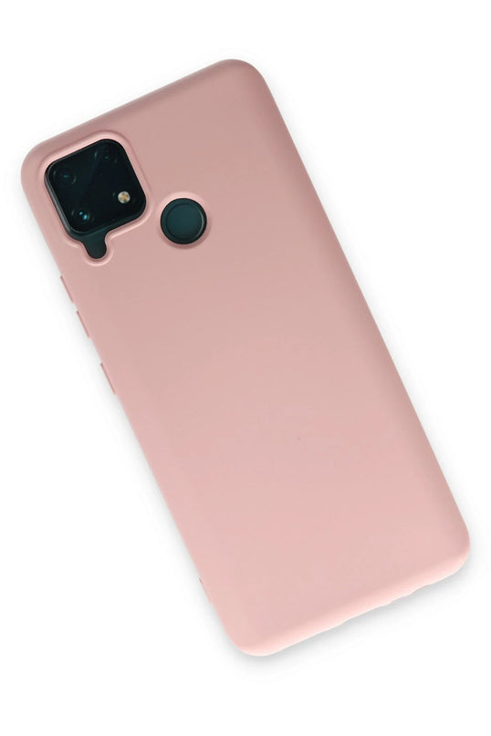 Realme C15 Nano içi Kadife Silikon Kılıf - Pudra 3