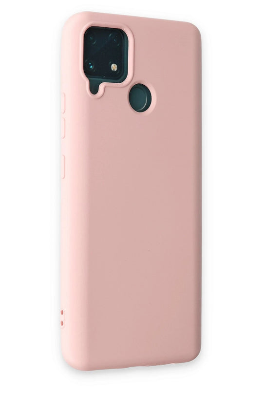 Realme C15 Nano içi Kadife Silikon Kılıf - Pudra 2