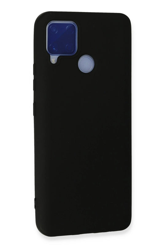 Realme C15 Nano içi Kadife Silikon Kılıf - Siyah 3