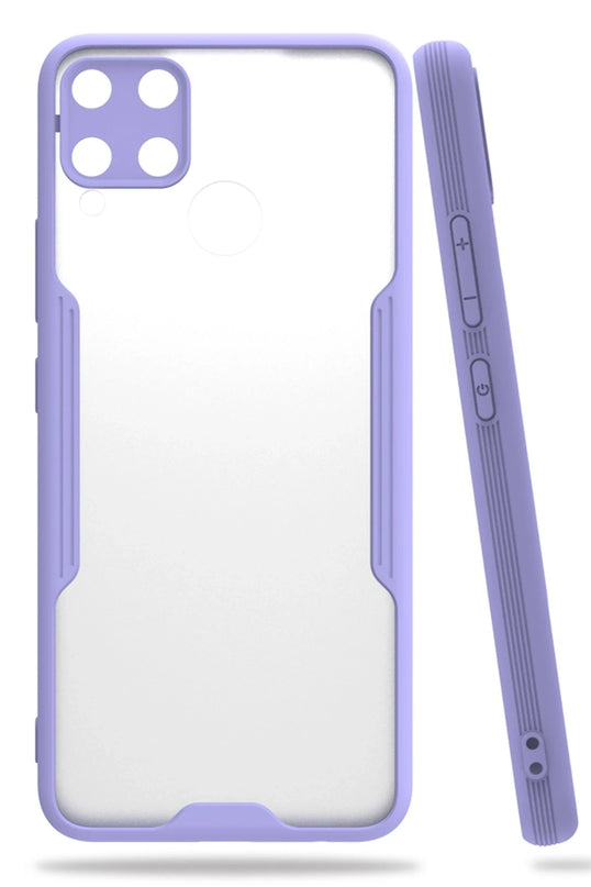Realme C15 Platin Silikon Kılıf - Lila