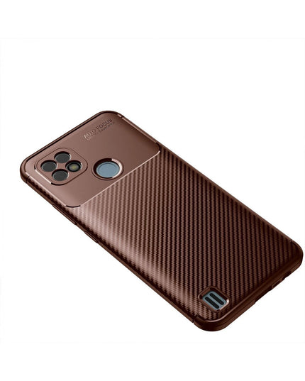 Realme C21 Auto Focus Karbon Kapak Kılıf - Kahverengi 2
