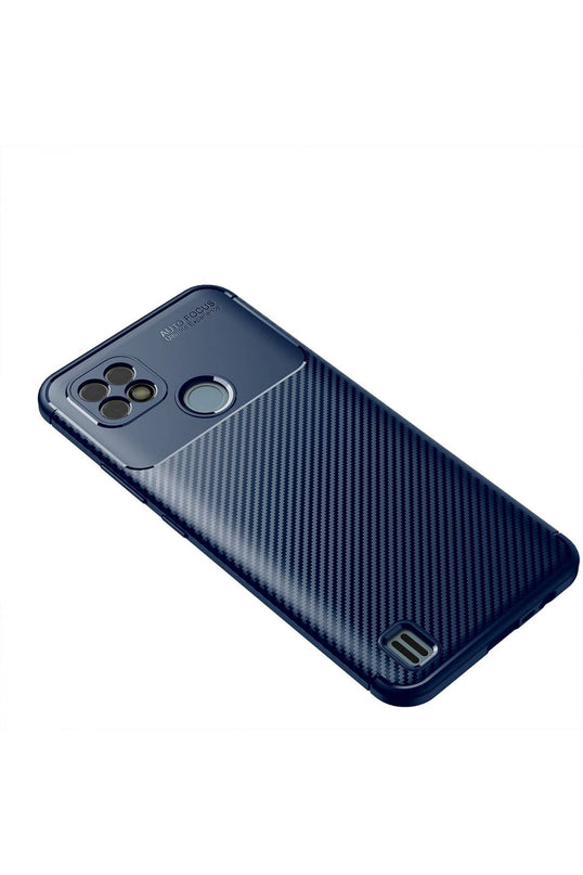 Realme C21 Auto Focus Karbon Kapak Kılıf - Lacivert 2