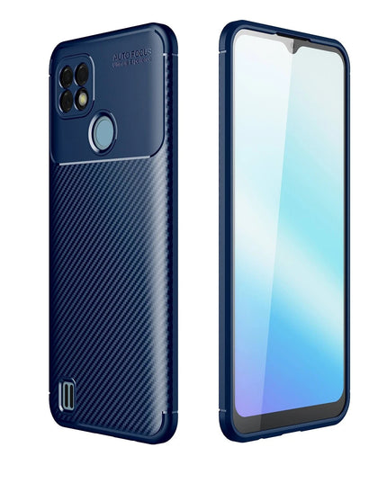 Realme C21 Auto Focus Karbon Kapak Kılıf - Lacivert